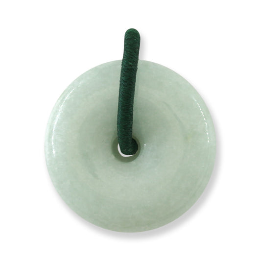 Green Jadeite Jade PI Disc Pendant | Jade Donut | UPC #383746