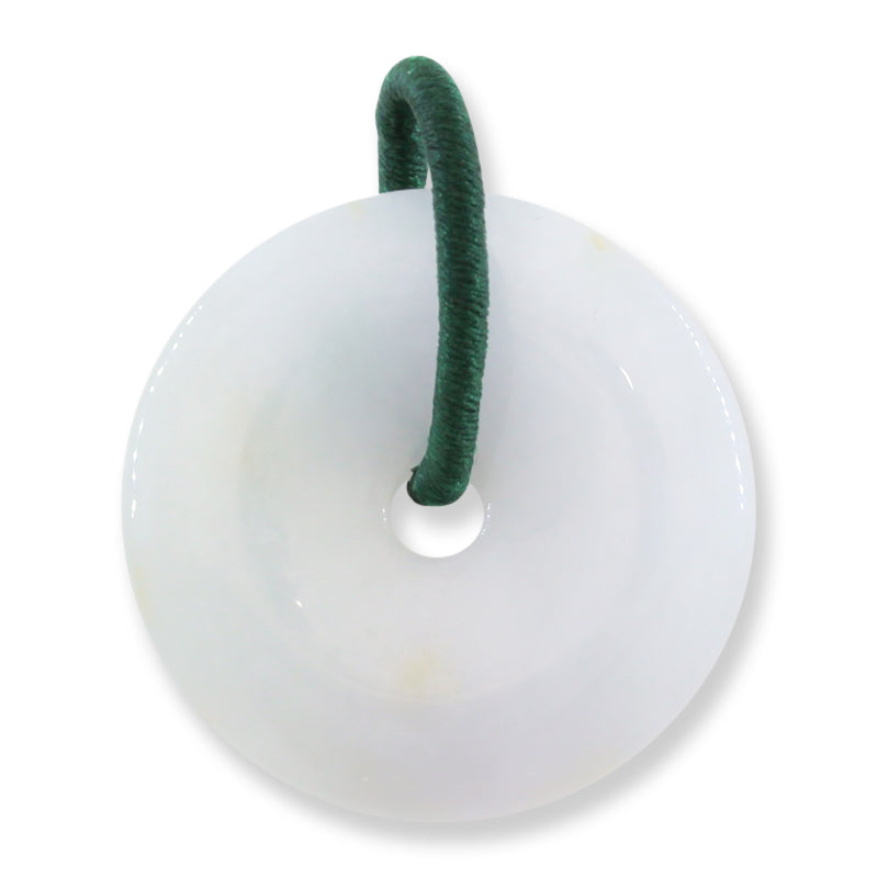 White Jadeite Jade Loose Pi Disc Pendant | White Jade Donut | UPC #389694