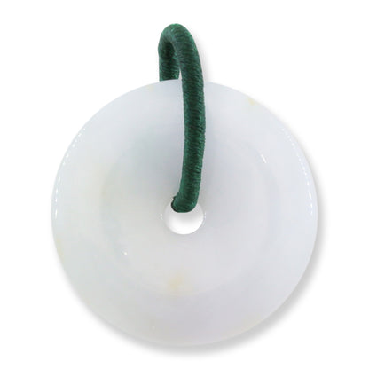 White Jadeite Jade Loose Pi Disc Pendant | White Jade Donut | UPC #389694