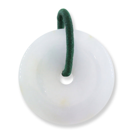 White Jadeite Jade Loose Pi Disc Pendant | White Jade Donut | UPC #389694