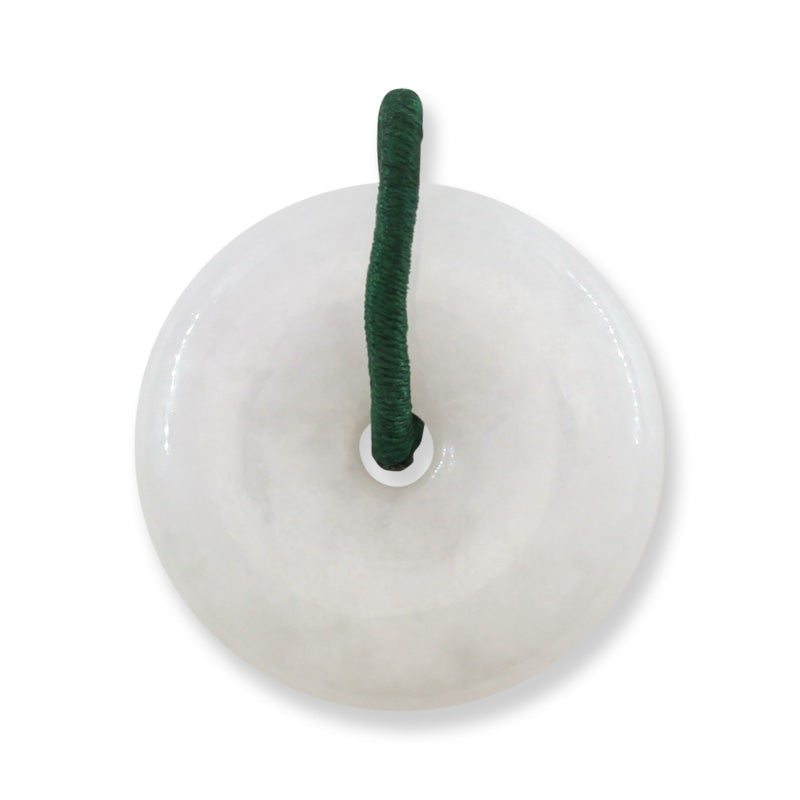 White Jadeite Jade PI Disc Pendant | Jade Donut | UPC #406926