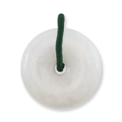 White Jadeite Jade PI Disc Pendant | Jade Donut | UPC #406926