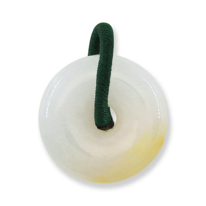 White Jadeite Jade Pi Disc Pendant | UPC #379541