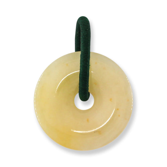 Yellow Jadeite Jade PI Disc Pendant |UPC #399969