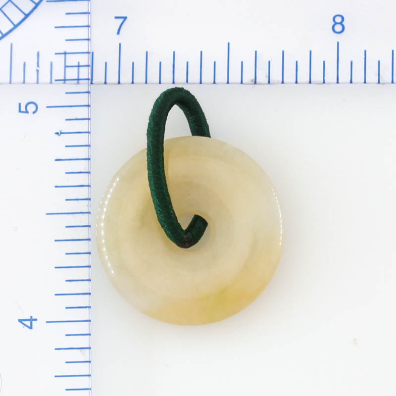 Yellow Jadeite Jade PI Disc Pendant |UPC #399969