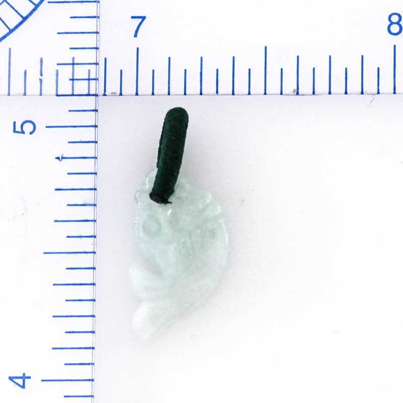 Small Green Jadeite Jade Carved Fish Pendant | UPC #400320