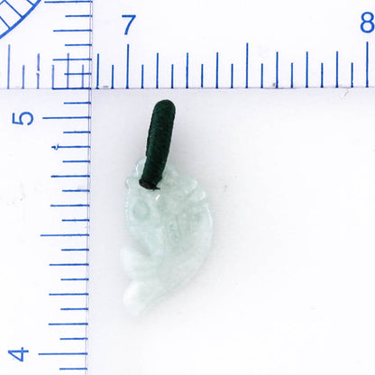 Small Green Jadeite Jade Carved Fish Pendant | UPC #400320