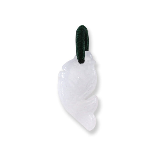Small White Jadeite Jade Carved Fish Pendant | UPC #400337