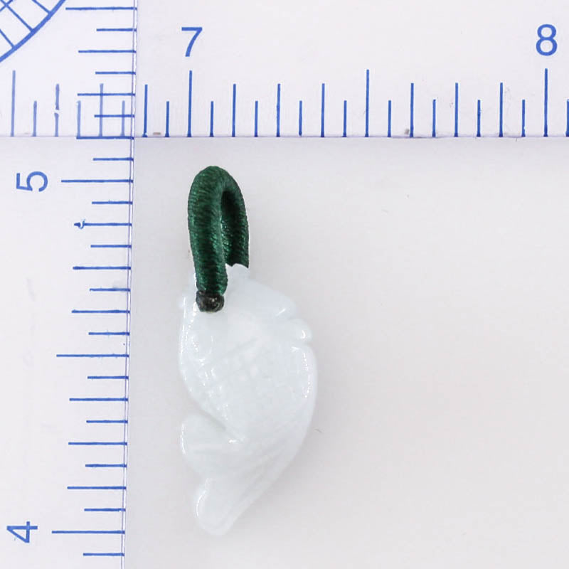 Small White Jadeite Jade Carved Fish Pendant | UPC #400337