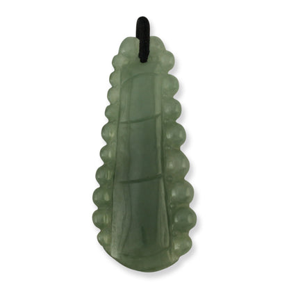 GREEN JADEITE JADE CARVED BAMBOO PENDANT UPC #390324