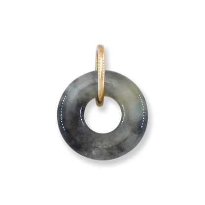 14K yellow gold grey jade pendant jewelry for women