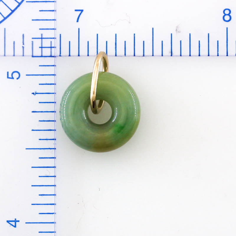 Green Jadeite Jade Open Circle 14k Yellow Gold Pendant – Mason-Kay