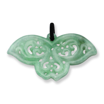 Green Jadeite Jade Carved Butterfly Hollow Pendant | UPC #394339
