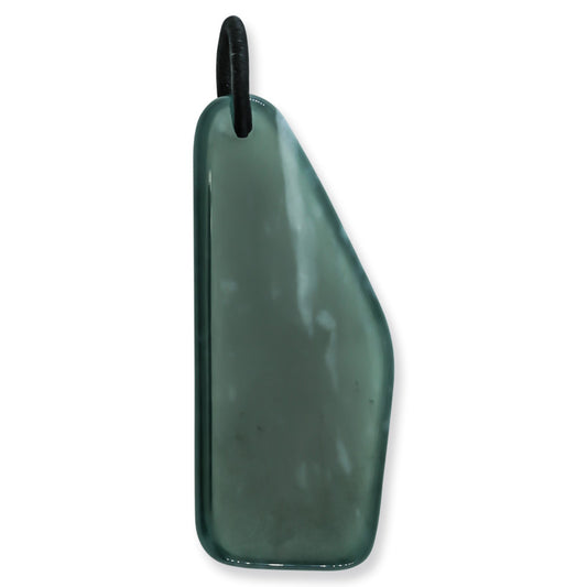 Blue-Green Jadeite Jade Small Freeform Pendant for Men and Women on Silk Bail | UPC #393851