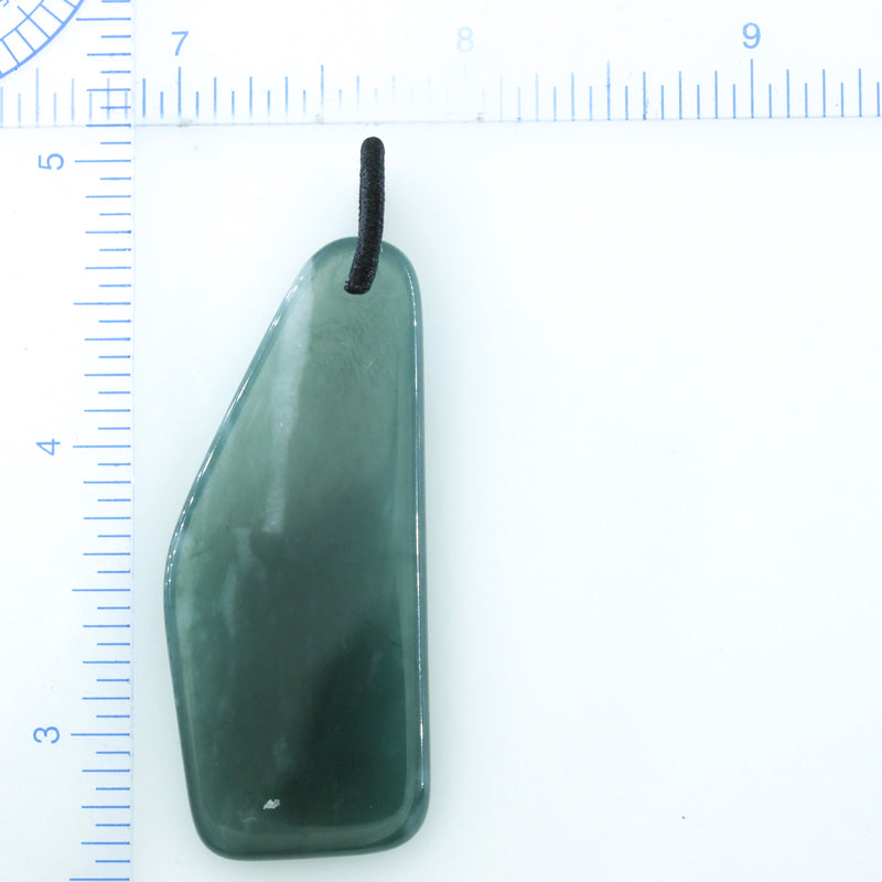 Blue-Green Jadeite Jade Small Freeform Pendant for Men and Women on Silk Bail | UPC #393851