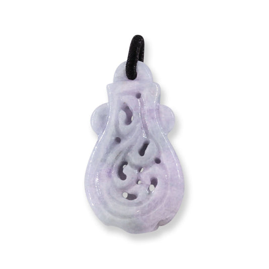 Lavender Jadeite Jade Carved Vase with Dragon Pendant | UPC #394346