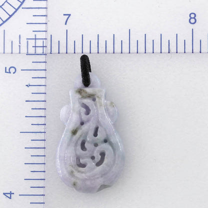 Lavender Jadeite Jade Carved Vase with Dragon Pendant | UPC #394346
