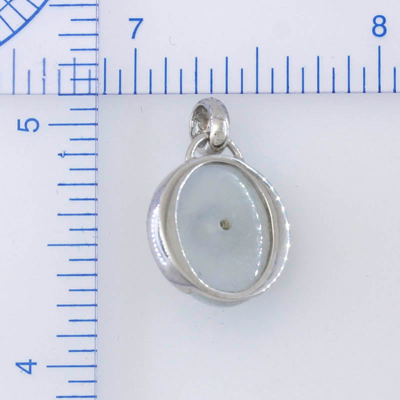 18K WHITE GOLD ICE JADEITE JADE, DIAMOND AND RUBY PENDANT UPC #392144