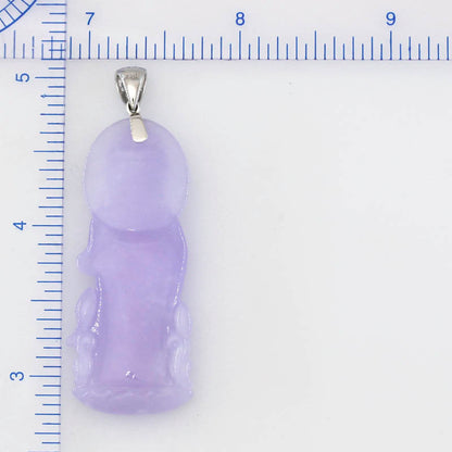 Lavender Jadeite Jade 18K White Gold Estate Pendant UPC #396685