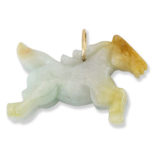 Yellow Jadeite Jade Horse 14K Yellow Gold Pendant | UPC #403840