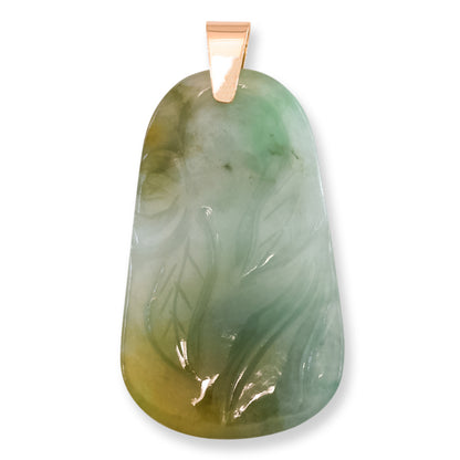 Vintage Green Jadeite Jade 14K Yellow Gold Pendant | UPC #405097
