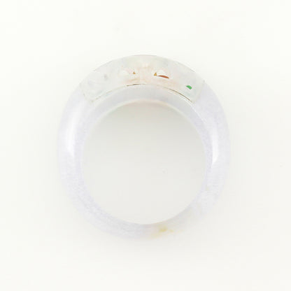 ICY LAVENDER JADEITE JADE OPEN TOP BAND RING FINGER SIZE 8 UPC #388529