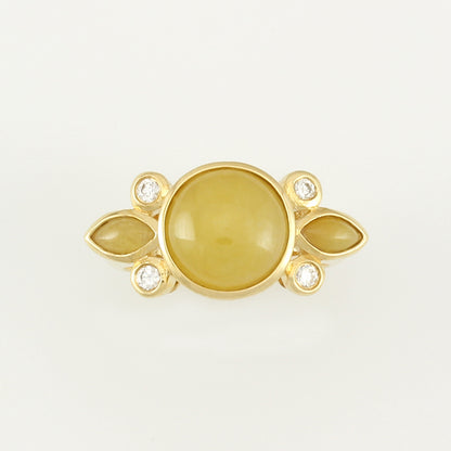 18K Yellow Gold Yellow Jadeite Jade Ring | UPC #341937