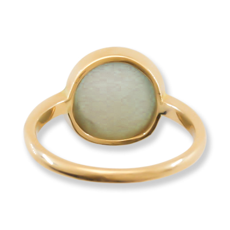 Ice Jadeite Jade 14K Yellow Gold Solitaire Ring | UPC #392274