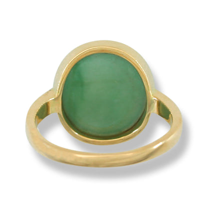 GREEN JADEITE JADE 14K YELLOW GOLD RING UPC #392250