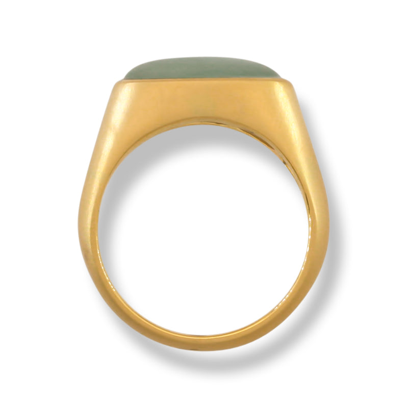 WATER JADEITE JADE 18K YELLOW GOLD RING UPC #394001