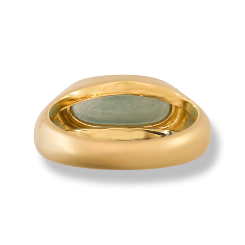 WATER JADEITE JADE 18K YELLOW GOLD RING UPC #394001