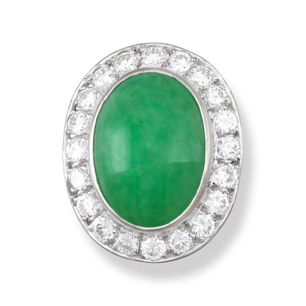 Vintage Jadeite Jade Ring | 18K Two-Tone Estate Jewelry