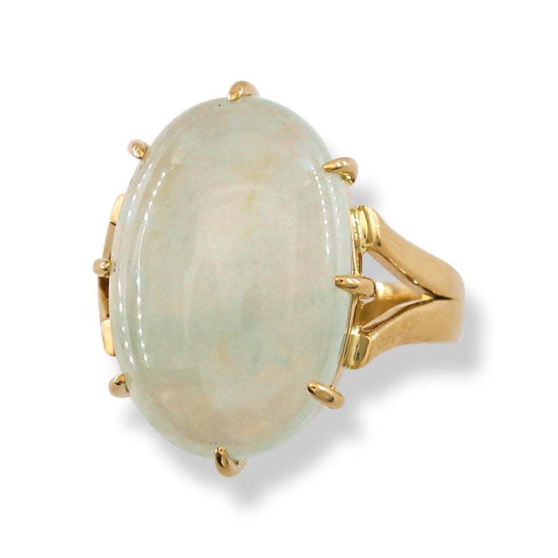 14K YELLOW GOLD ICE JADEITE JADE RING UPC #394032