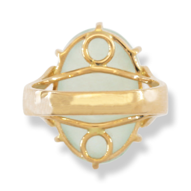 14K YELLOW GOLD ICE JADEITE JADE RING UPC #394032