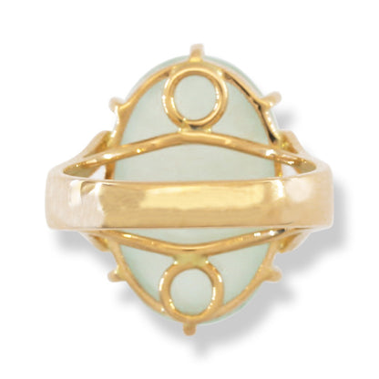 14K YELLOW GOLD ICE JADEITE JADE RING UPC #394032