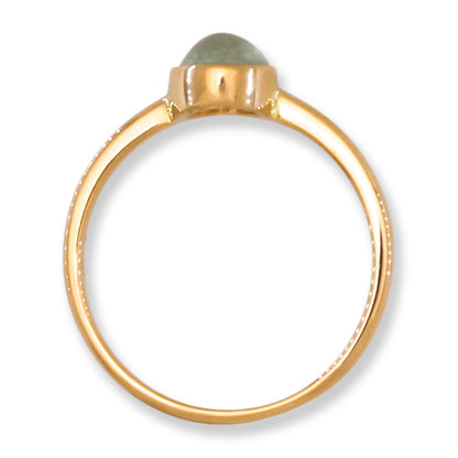 Ice Jadeite Jade 14K Yellow Gold Solitaire ring | UPC #397248
