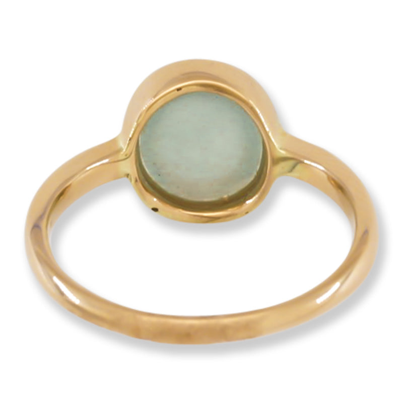 Ice Jadeite Jade 14K Yellow Gold Solitaire ring | UPC #397217