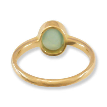 Water Jadeite Jade 14K Yellow Gold Solitaire ring | UPC #392311