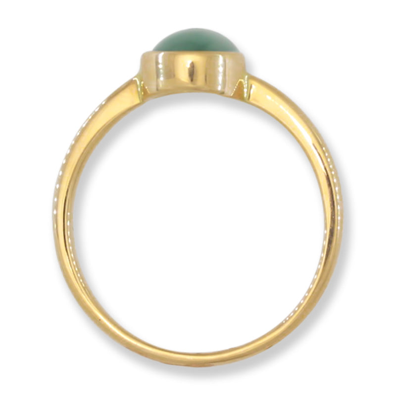 Water Jadeite Jade 14K Yellow Gold Solitaire ring | UPC #397231