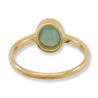 Water Jadeite Jade 14K Yellow Gold Solitaire ring | UPC #397231