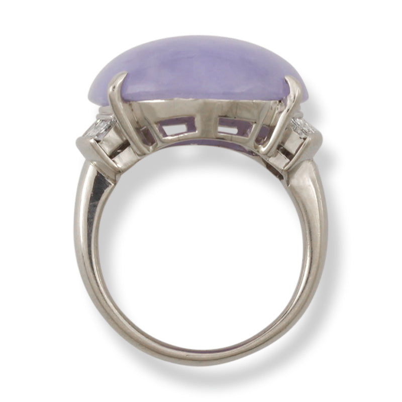 ESTATE PLATINUM LAVENDER JADEITE JADE RING UPC #385054