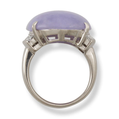 ESTATE PLATINUM LAVENDER JADEITE JADE RING UPC #385054