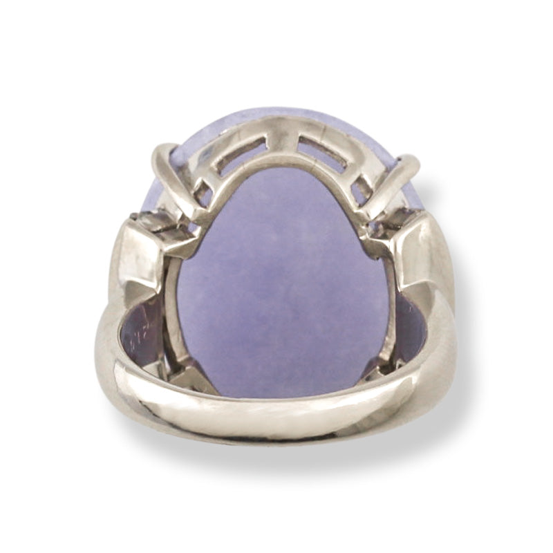 ESTATE PLATINUM LAVENDER JADEITE JADE RING UPC #385054