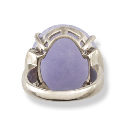 ESTATE PLATINUM LAVENDER JADEITE JADE RING UPC #385054