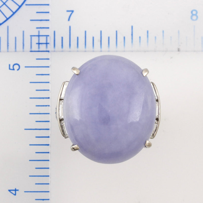 ESTATE PLATINUM LAVENDER JADEITE JADE RING UPC #385054
