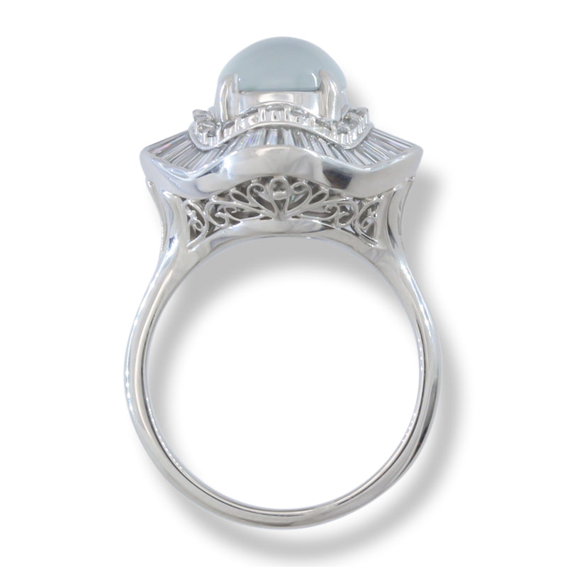 ICE JADEITE JADE AND DIAMOND PLATINUM RING UPC #393141