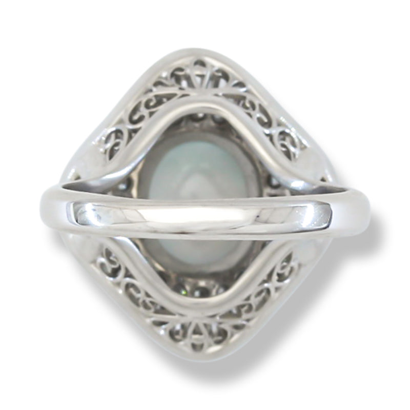 ICE JADEITE JADE AND DIAMOND PLATINUM RING UPC #393141