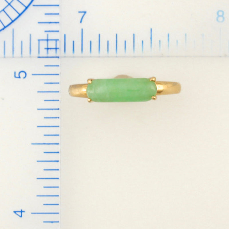 14K Green Jadeite Jade Saddle Ring | UPC #389977
