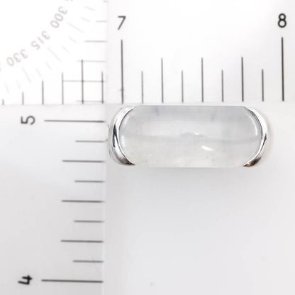 Estate Ice Jadeite Jade Saddle Ring in 18K White Gold | UPC #401389