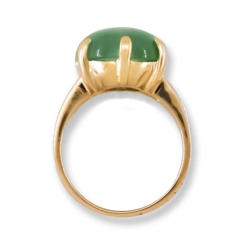 Estate Jade Ring | Vintage Green Jadeite Jade Ring in 14K Yellow Gold | UPC #4040915